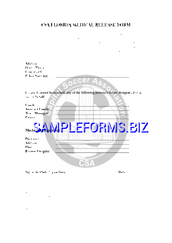 Florida Medical Release Form For Child pdf free